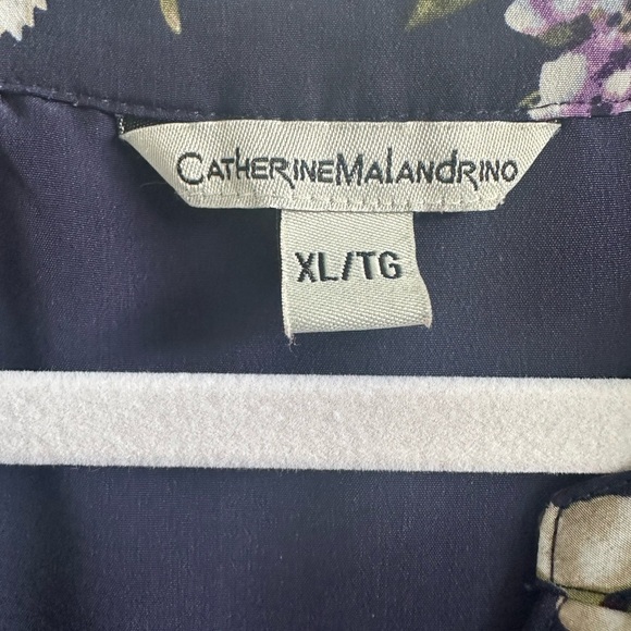❤️ Catherine Malandrino Navy Floral Midi Dress XL NWOT - Picture 2 of 6